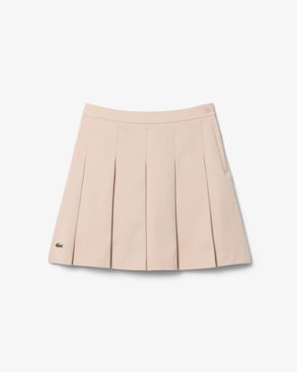 Pleated Cotton Twill Skirt