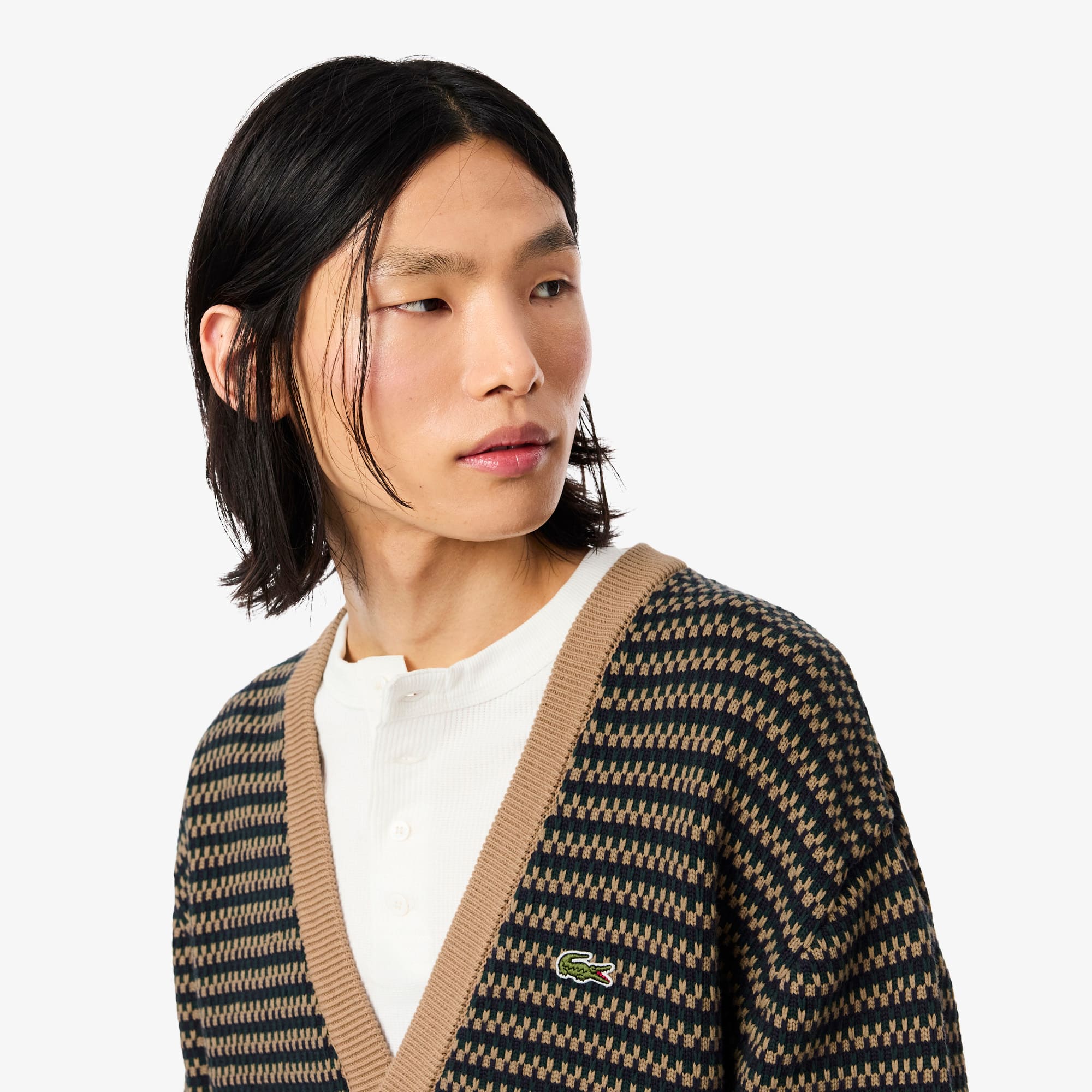 Relaxed Fit Striped Cotton Cardigan
