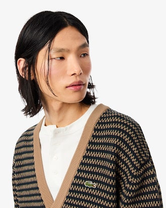Relaxed Fit Striped Cotton Cardigan