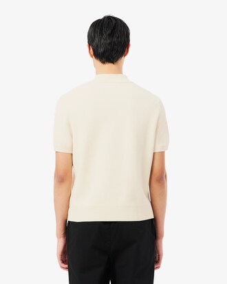 Made In France Badge Accent Polo Collar Sweater