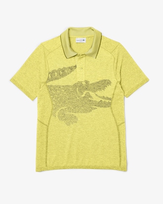 Men&rsquo;s Slim Fit Tone-on-Tone Oversized Crocodile Jacquard Polo