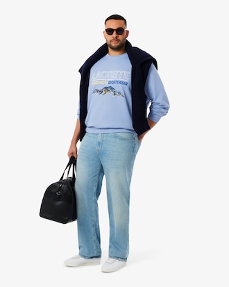 Men's Embroidered Motif Fleece Sweatshirt