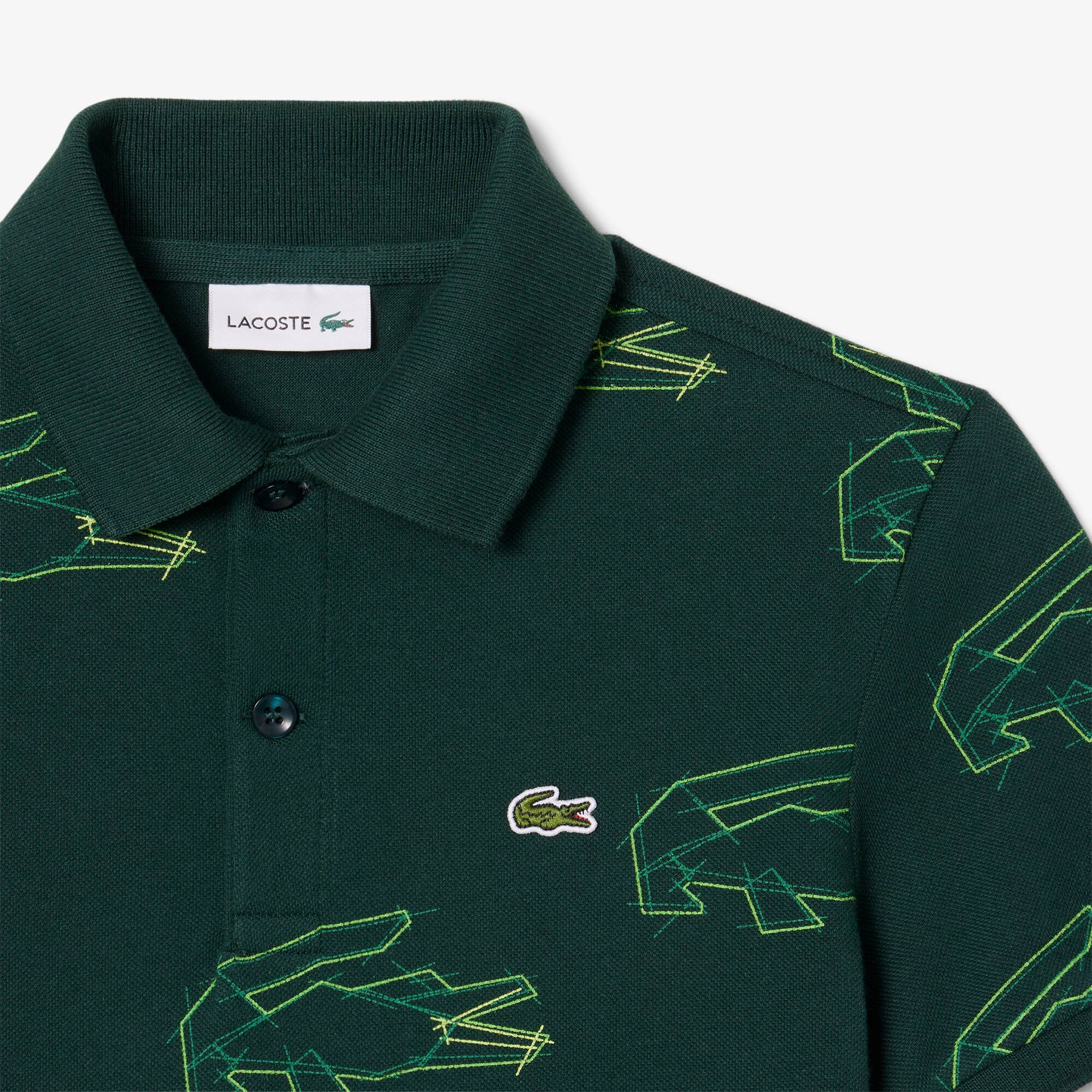 Kids' Crocodile Print Mini Piqué Polo - Polos - New In 2026 | Lacoste