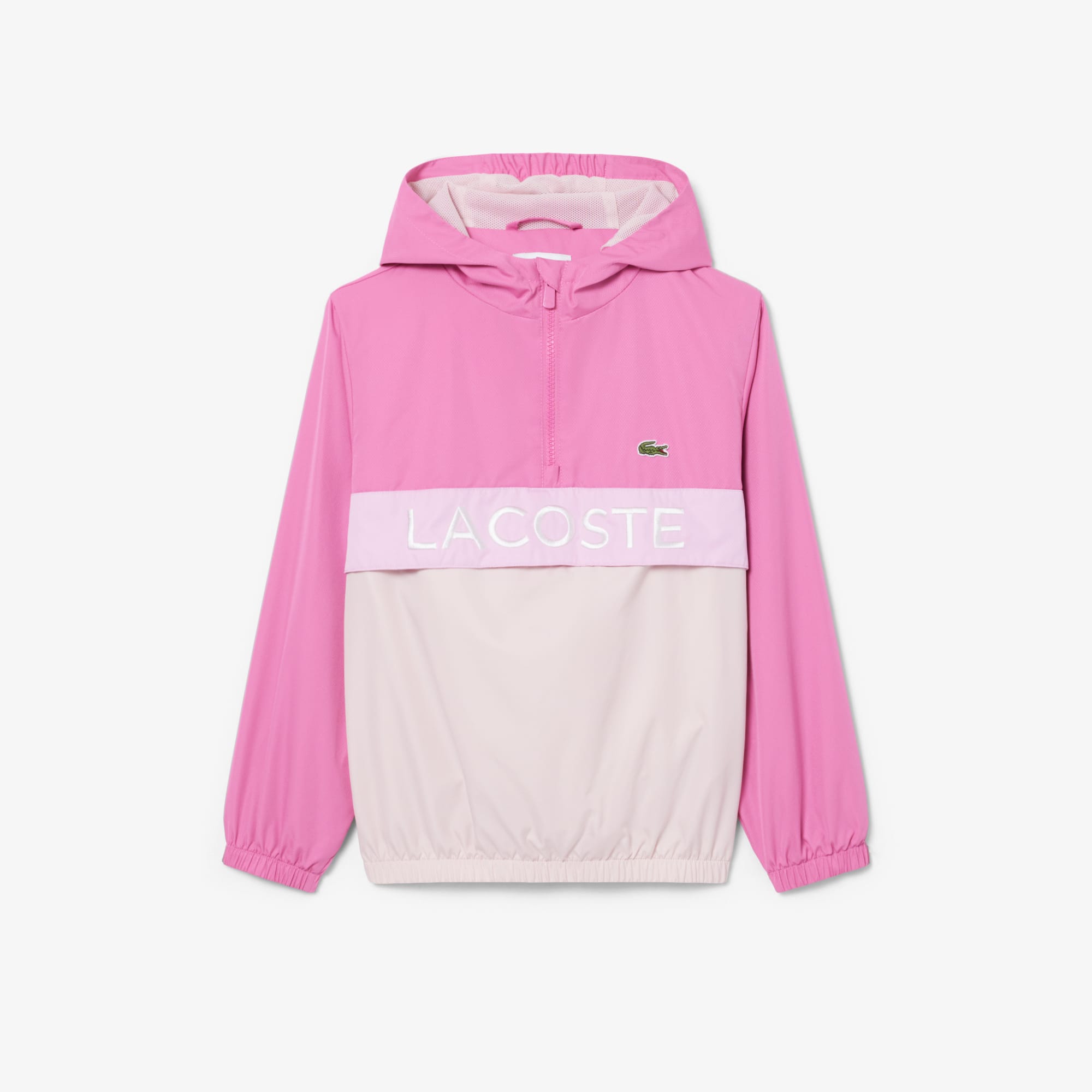 Lacoste Unisex Hooded Diamond Taffeta Windbreaker - 12 Years In Pink