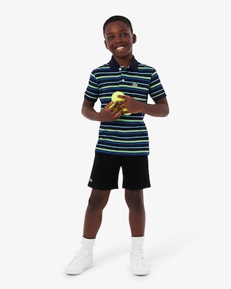 Boys' Contrast Stripe Petit Piqu&eacute; Polo