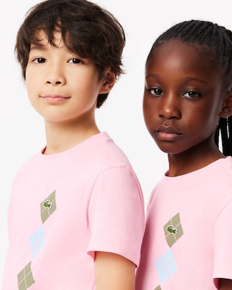 Kids' Argyle Print Cotton T-Shirt