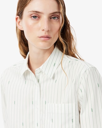 Camisa de Popelina Jacquard Regular Fit