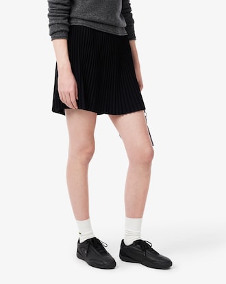 Short Pleated Mesh Skirt