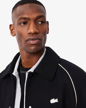 Men's Badge Accent Wool Varsity Jacket