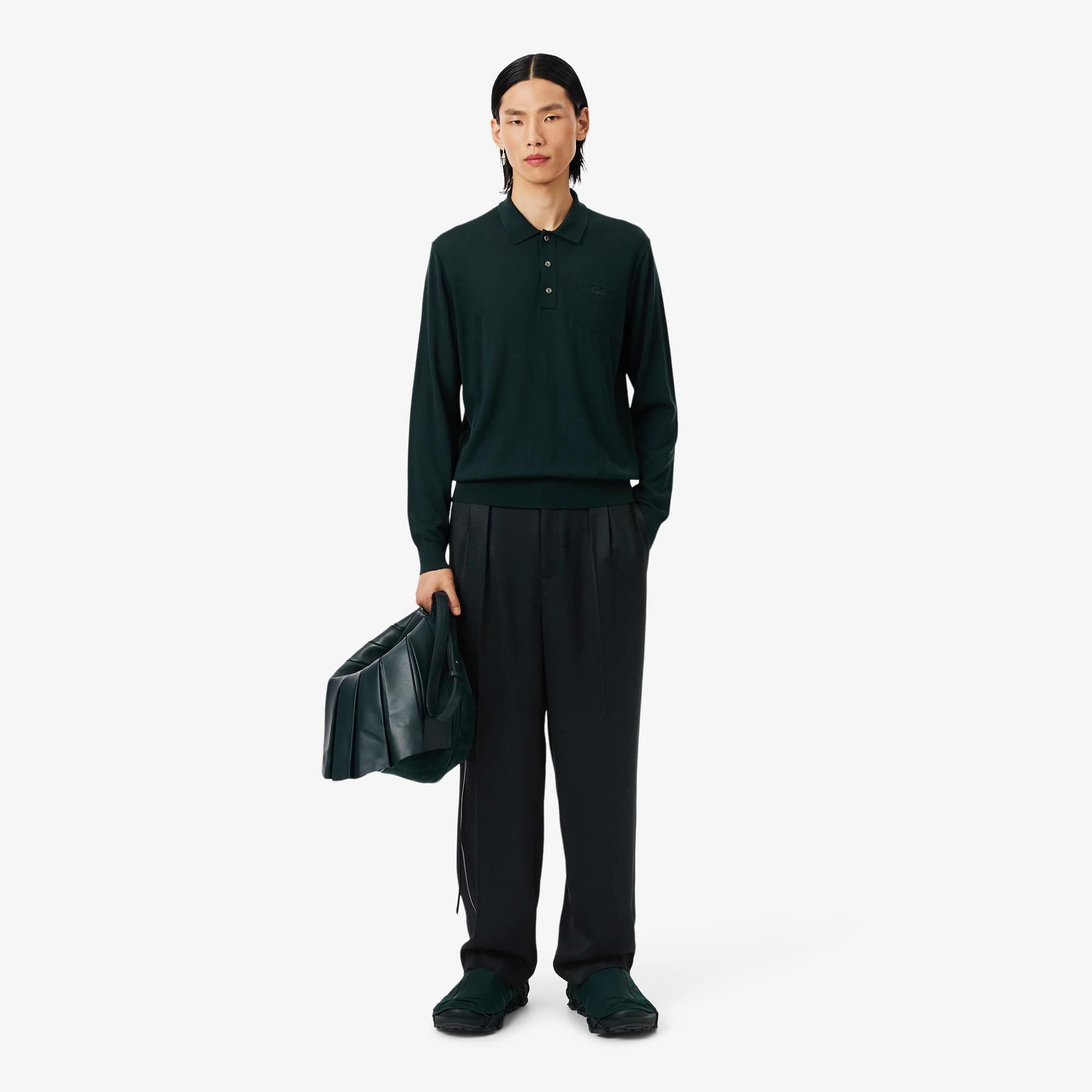 Lacoste Runway Regular Fit Tailored Satin Pants