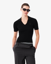 Short Sleeved 3D Knit Polo Shirt