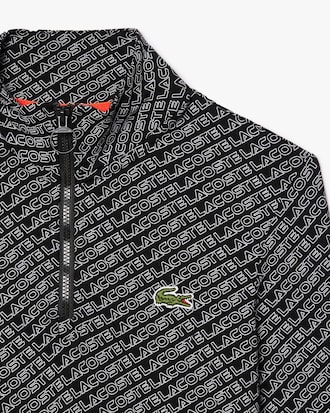 Polo manches longues col zipp&eacute; imprim&eacute; sigl&eacute;