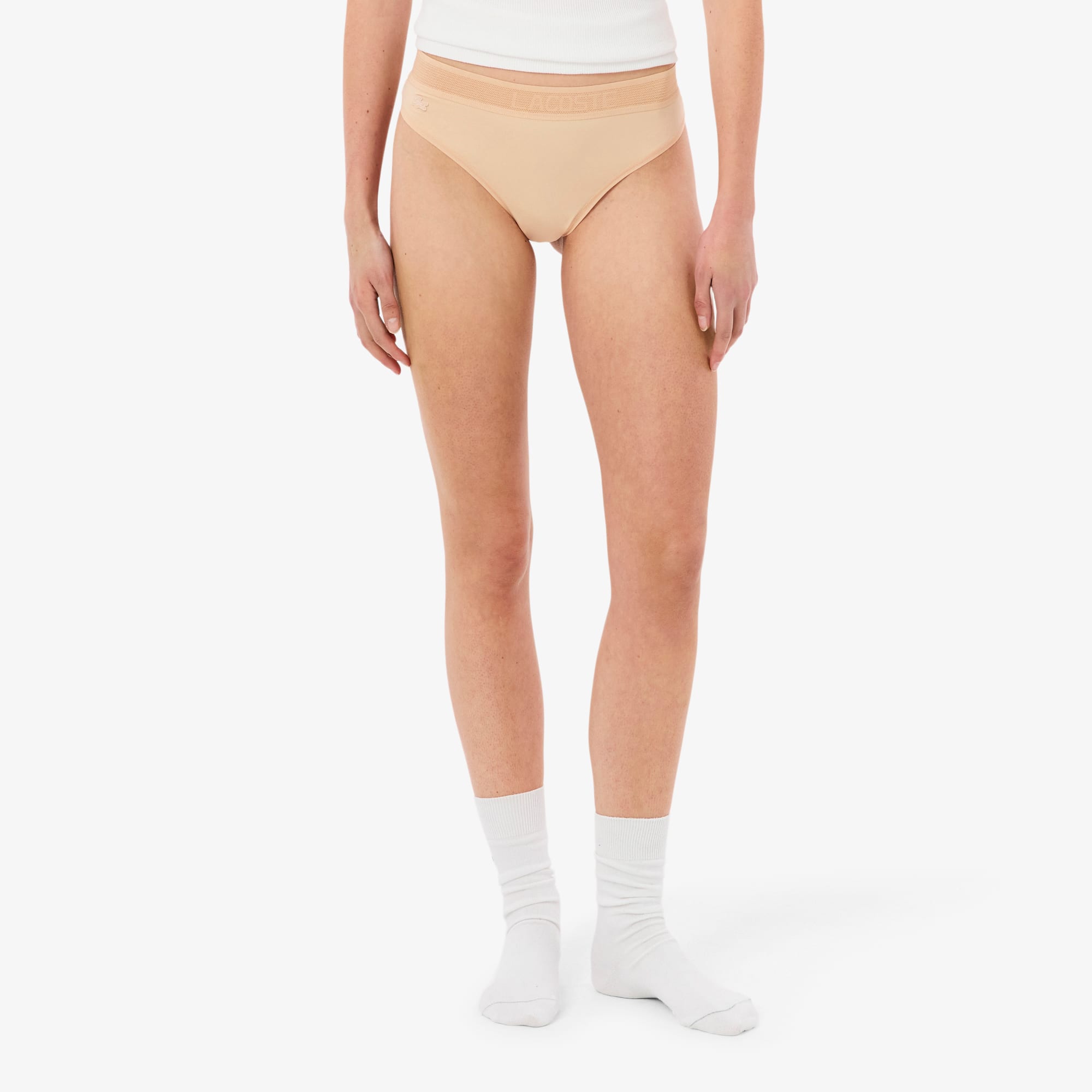 Logo Waist Microfiber String Briefs