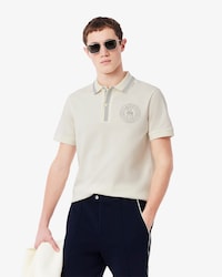 Polo para hombre de corte regular L.12.12 con estampado de distintivos