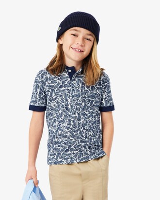 Crocodile Print Piqu&eacute; Polo Shirt