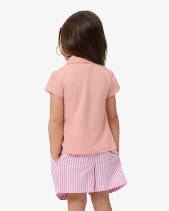 Girls' Scalloped Collar Piqu&eacute; Polo
