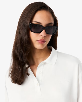 Women's Long Sleeve Oversized Satin Polo