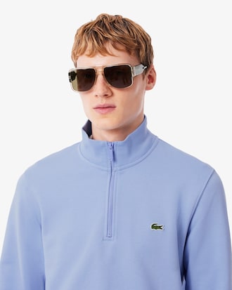 Sweatshirt col montant zipp&eacute; molleton