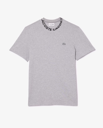 Men's Jacquard Neck Piqué T-shirt