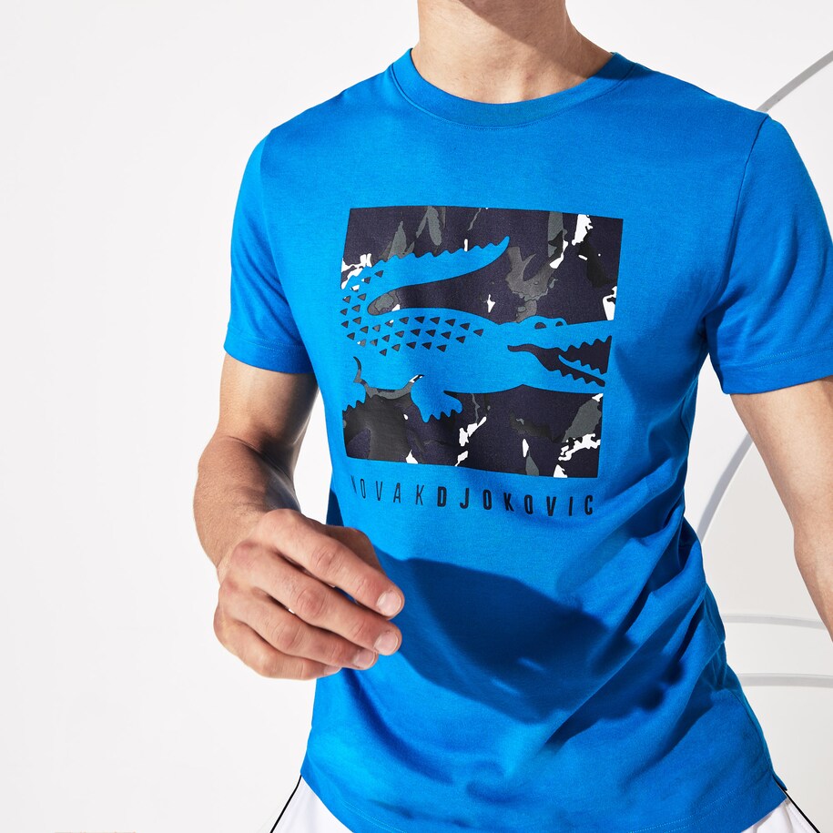 Men S Sport Novak Djokovic Camo Croc Logo T Shirt Lacoste
