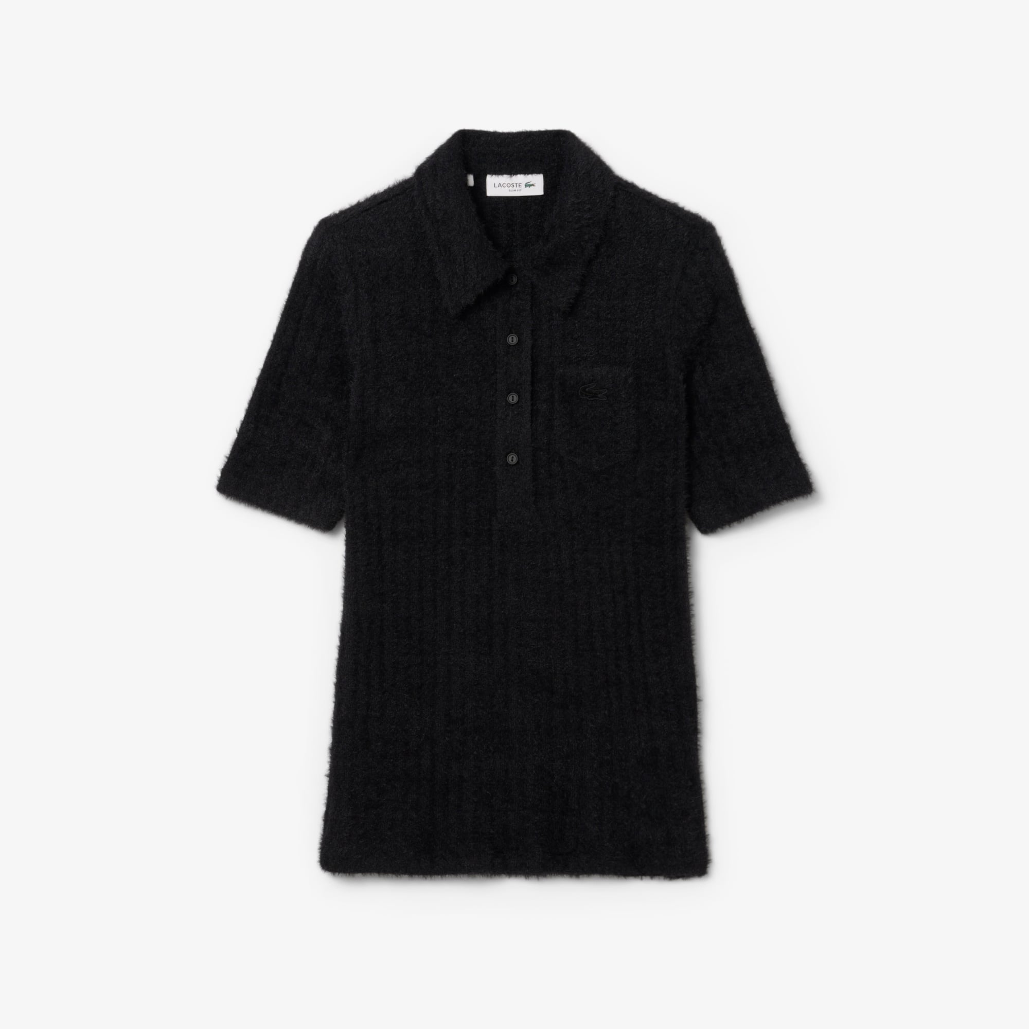 Women's Slim Fit Fuzzy Rib Knit Polo