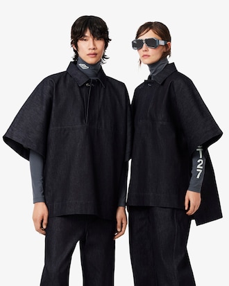 Runway Oversized Denim Polo Shirt