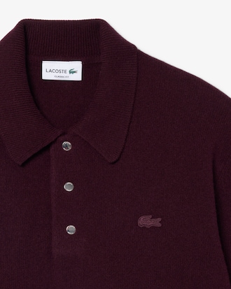 Pull col polo laine feutr&eacute;e