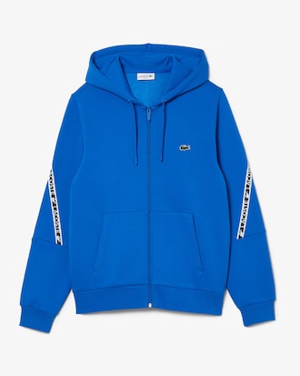 Sudadera para hombre Lacoste con gorro y cierre con bandas estampadas