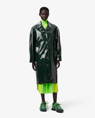 Women's Tailored Collar Vinyl Trench Coat