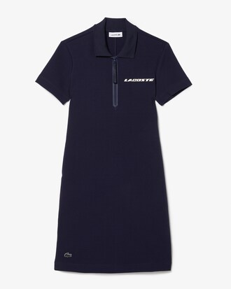 Robe polo femme avec marquage contrast&eacute; en jersey double-face