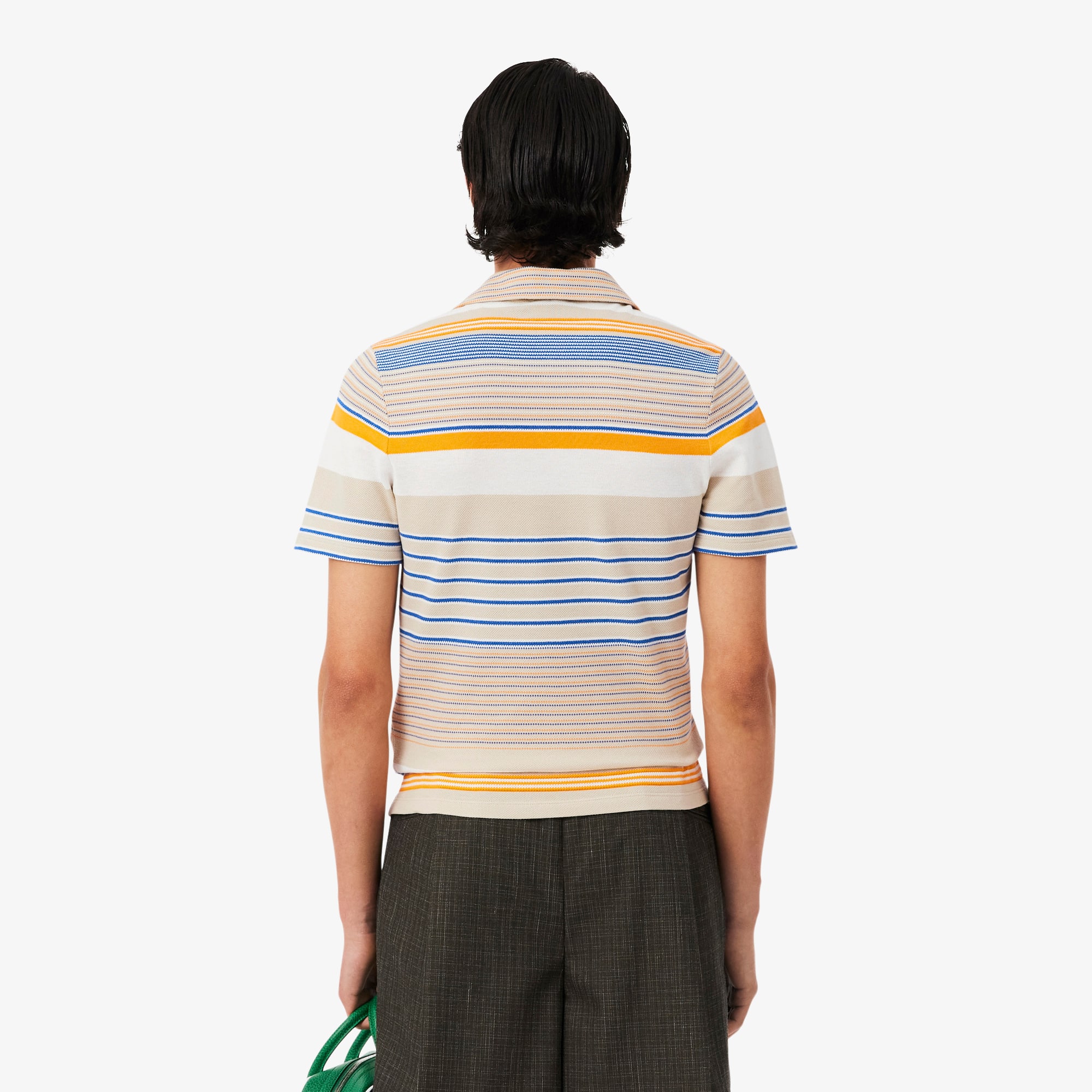 Runway Slim Fit Striped Piqué Polo Shirt