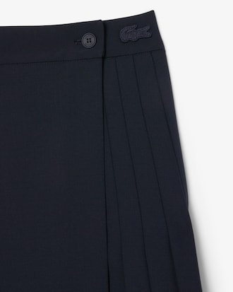 Women's Pleated Wool Midi Wrap Skirt