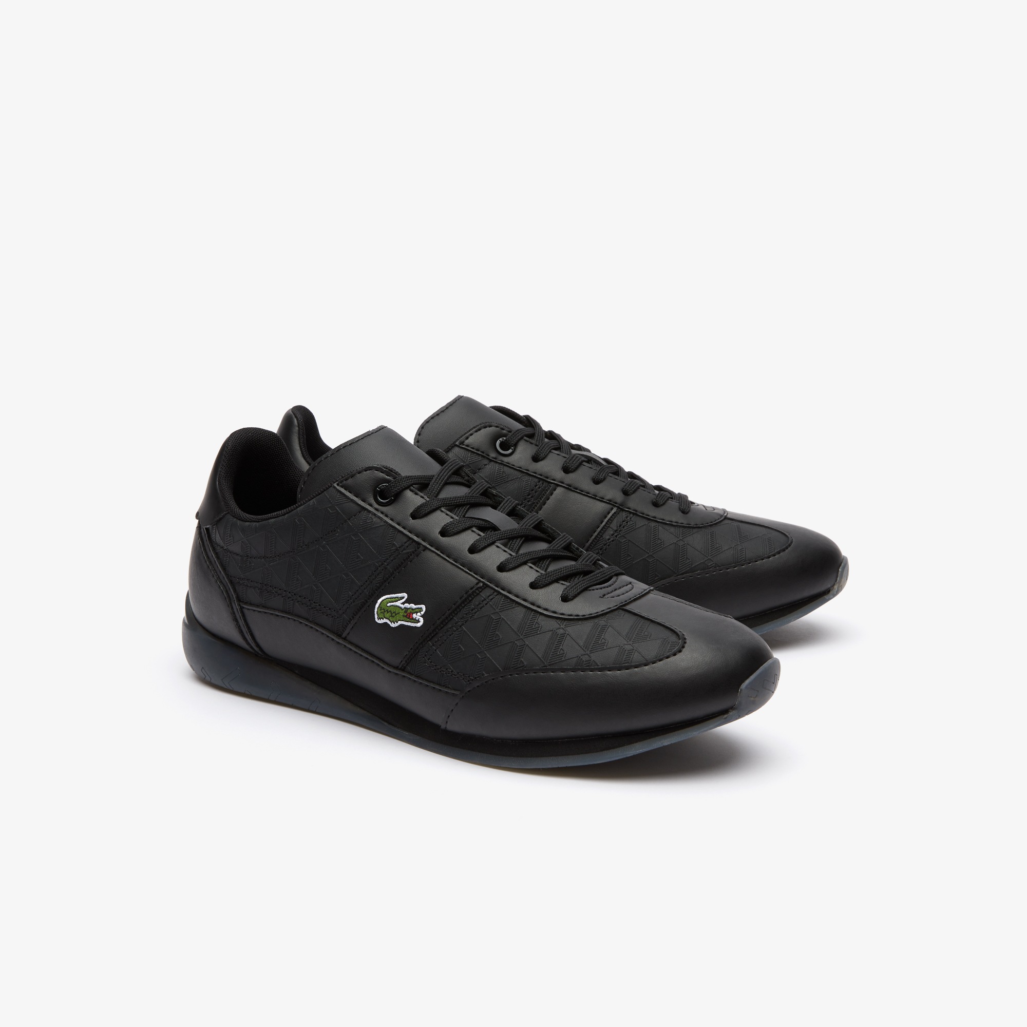 men's lacoste angular textile and leather sneakers