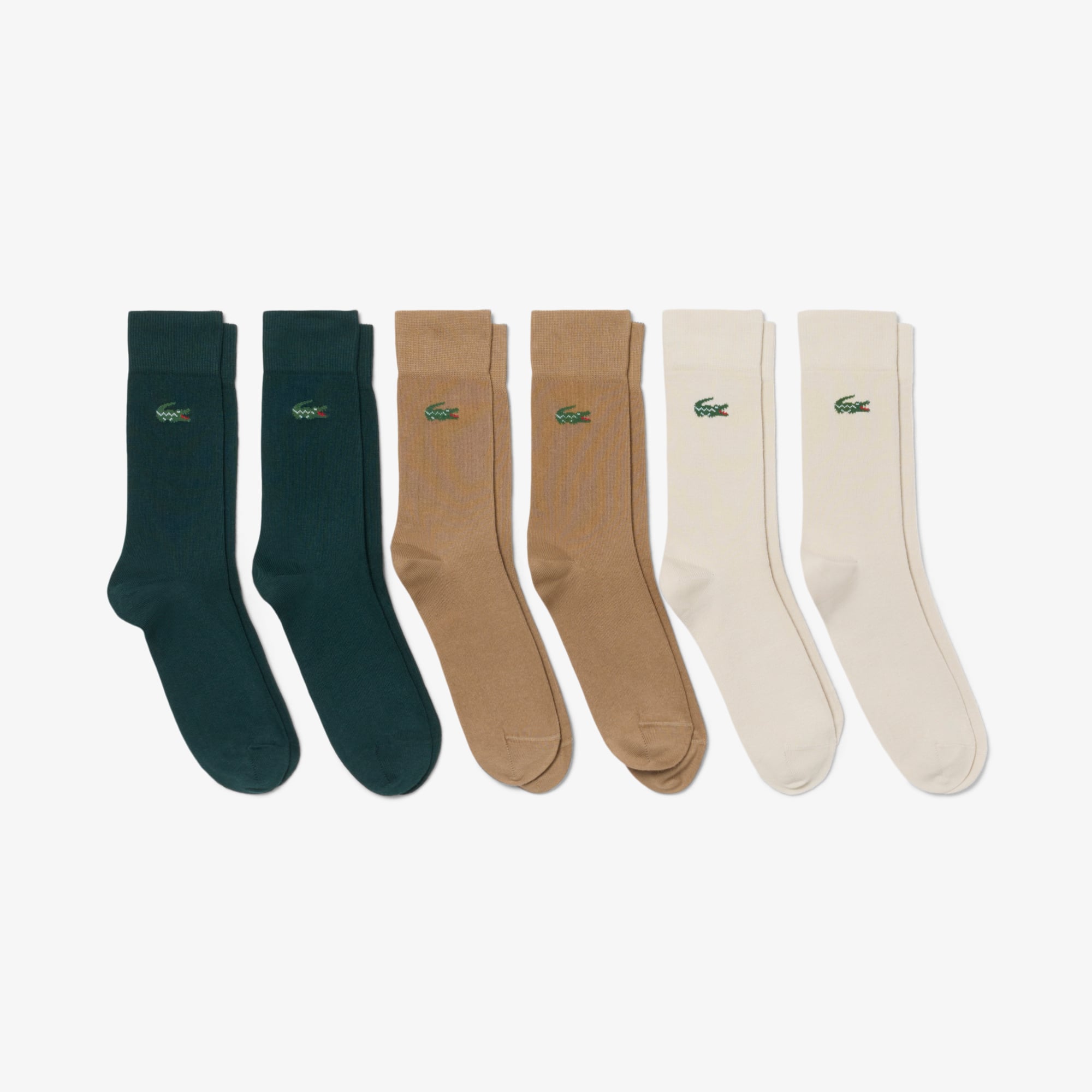 Lacoste 6-pack Socks - 3 - 5.5 In Beige