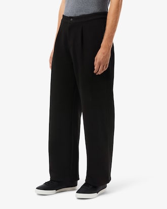 Men's Loose Fit Piqu&eacute; Pleated Pants