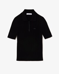 Women's Zip Neck Rib Knit Polo