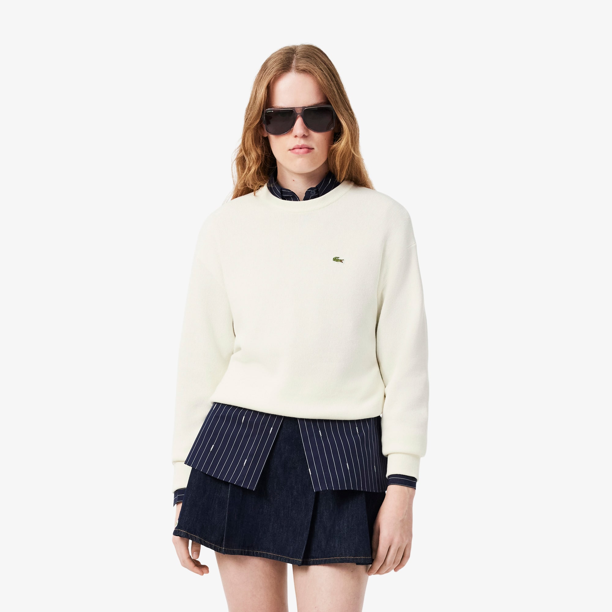 twill☆2026完売品☆Cotton Sweat Pullover ホワイト Women's Relaxed Fit Cotton Crew Neck Sweater - Sweaters