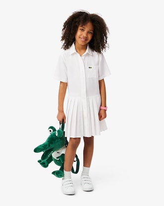 Poplin Pleat Skirt Shirt Dress