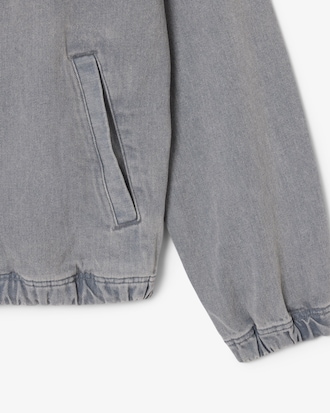 Men's Washed Effect Denim Hooded Jacket