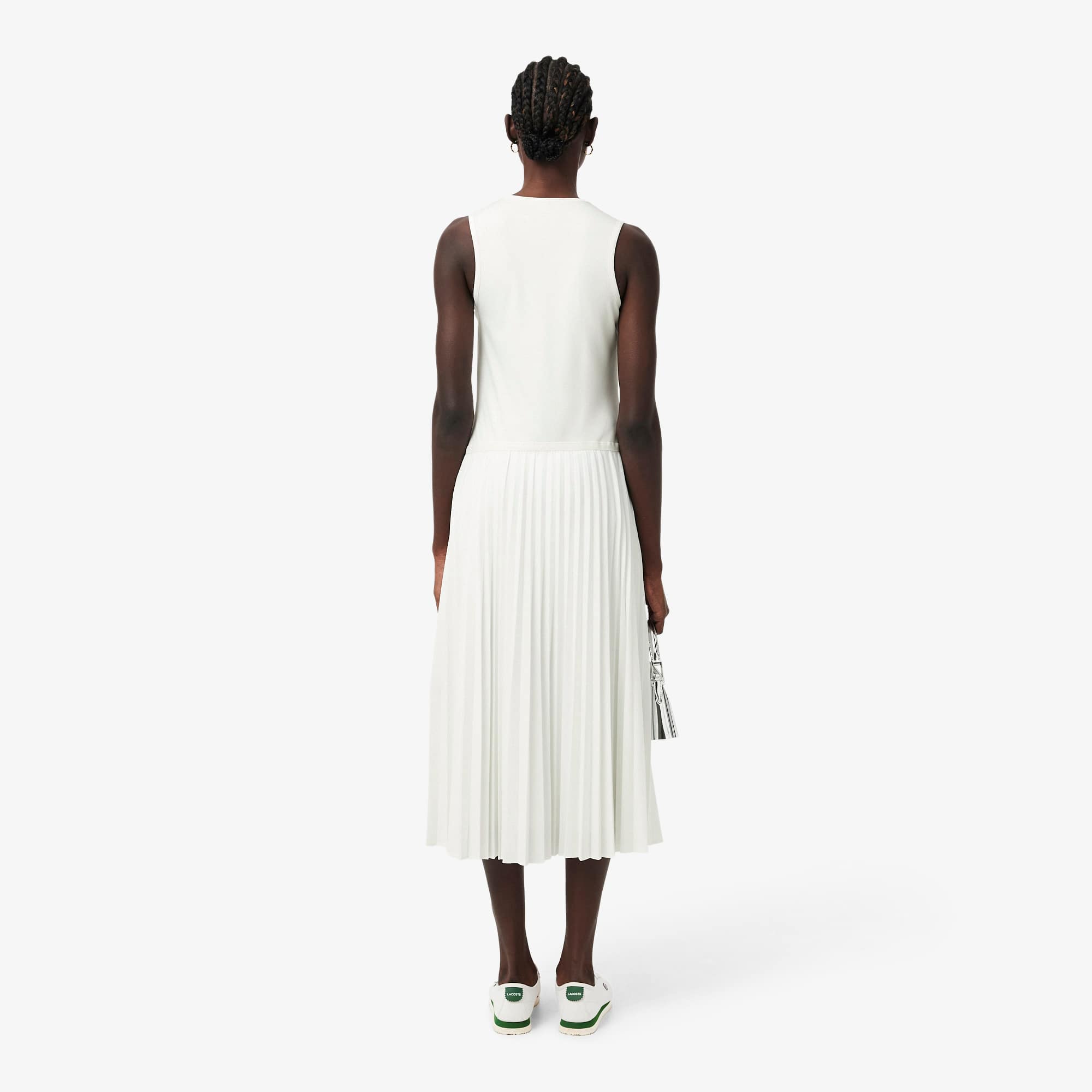 lacoste runway long pleated hooded dress Runway Long Pleated Hooded Dress