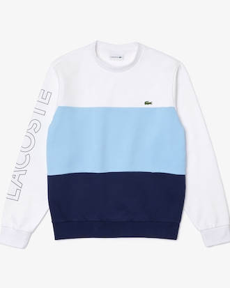 Sweatshirt &agrave; col rond en molleton color-block avec marquage