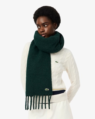 &Eacute;charpe alpaga m&eacute;lang&eacute; &agrave; franges