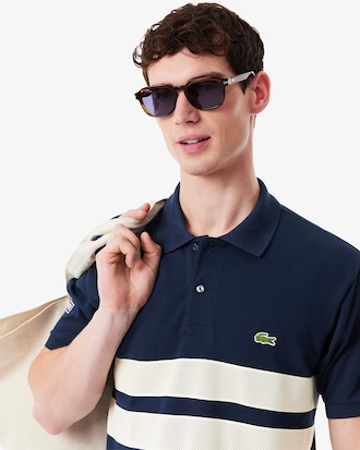 Men's Bold Stripes Classic Fit L.12.12 Polo