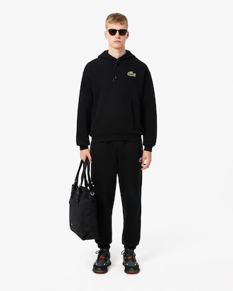 Unisex Loose Fit Badge Accent Hoodie