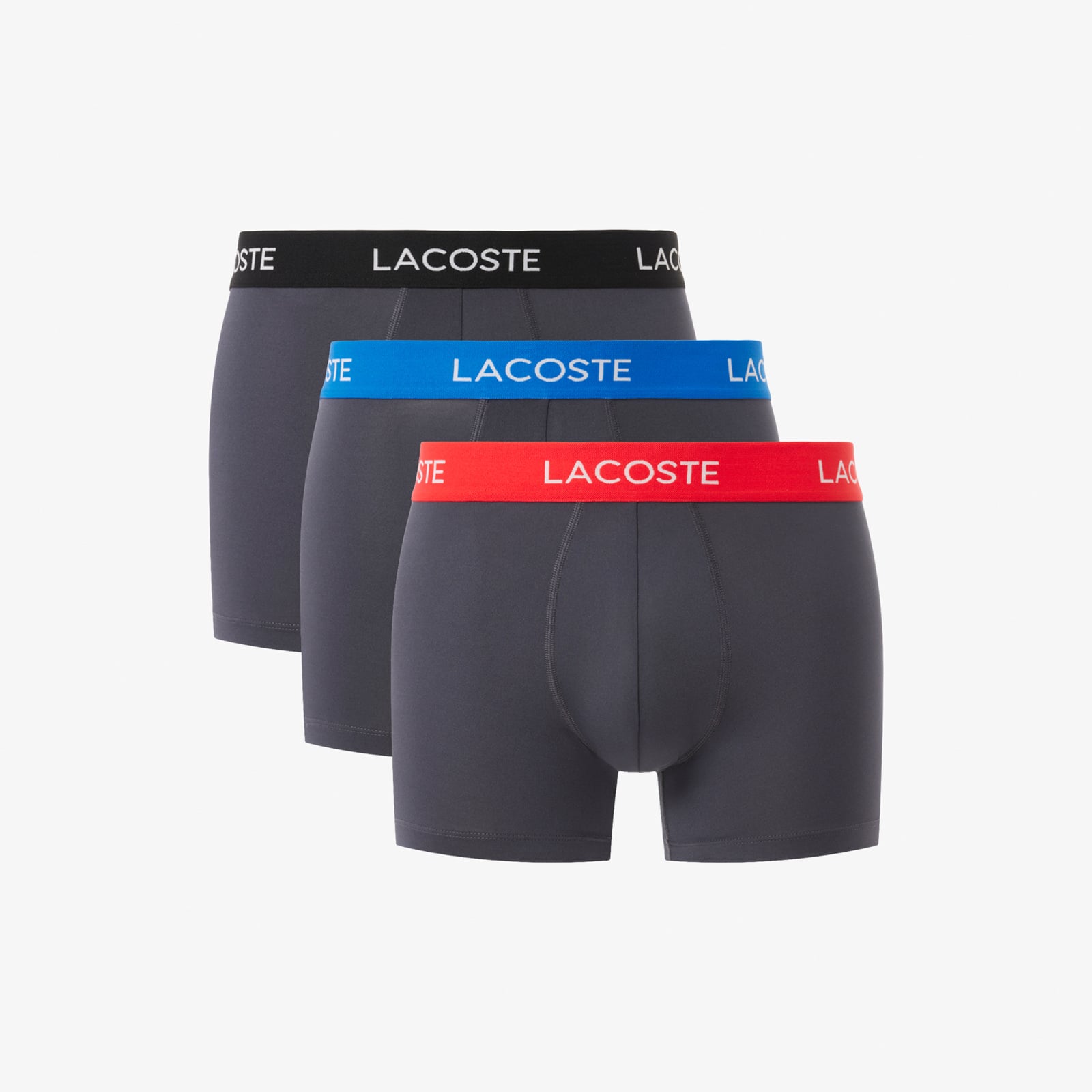 Lacoste Men's 3-pack Microfiber Trunks In Gray