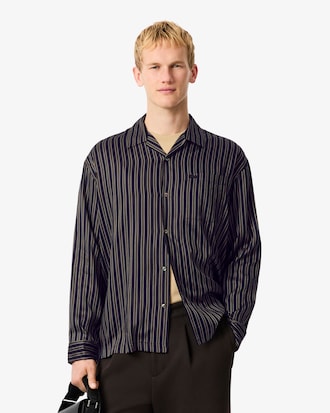 Men's Relaxed Fit Striped Lyocell Shirt