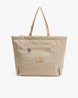 Bolso tote unisex Lacoste oversized con marca a contraste