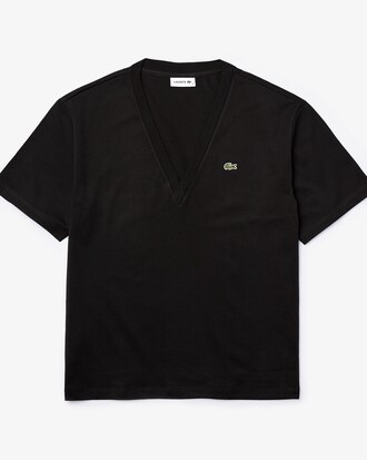 Playera con cuello en V en algod&oacute;n premium para mujer