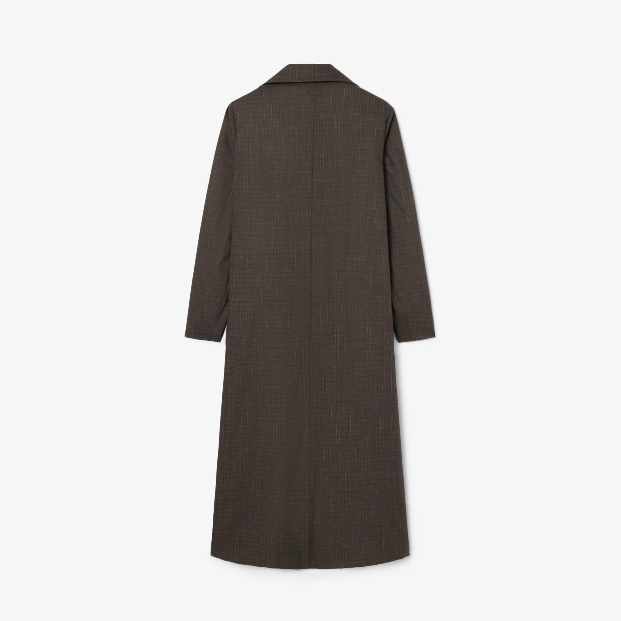 Runway Wrap Collar Wool Trench Coat