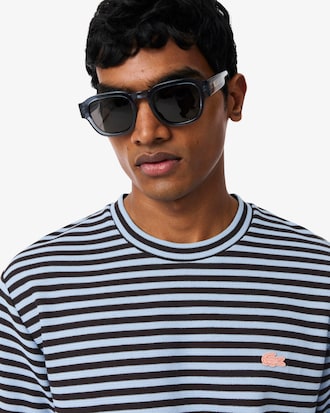 Textured Striped Cotton T-Shirt